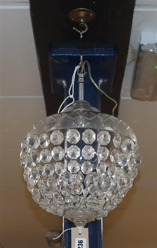 An early 20th century glass ceiling shade